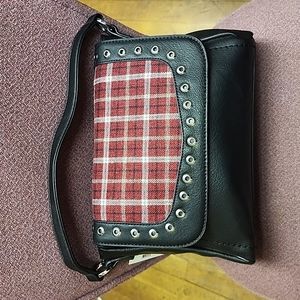 Coco + Carmen red plaid purse